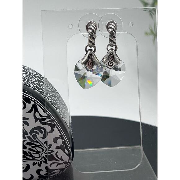 Brighton Silver Tone Crystal Heart
Dangle Earrings w/ Tin - Picture 4 of 14